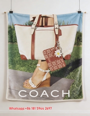 Coach Tote Bag Print Flannel Fleece Throw Blanket C057